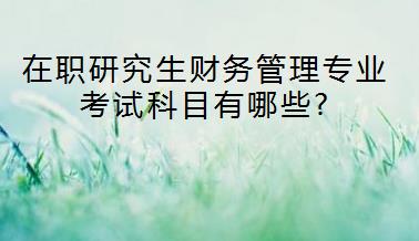 在职研究生财务管理专业考试科目有哪些?