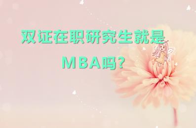 双证在职研究生就是MBA吗?